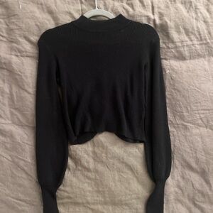Black Ribbed Long Sleeve Sweater with button down back size xs